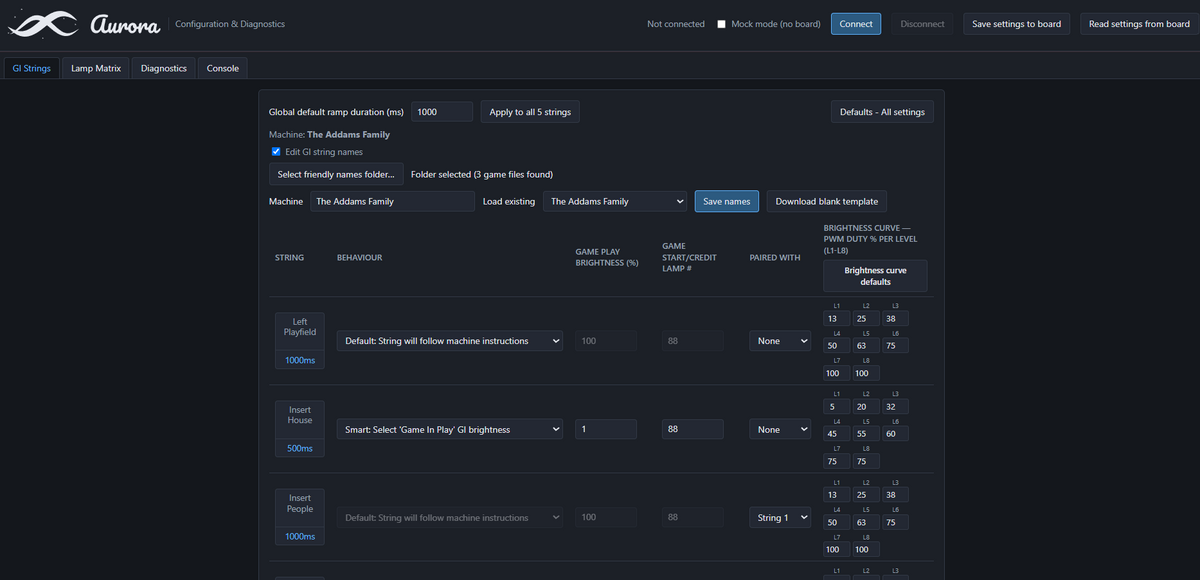 Configuring Aurora: A tour of the GI Strings tab